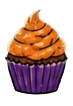 Orange frosted cupcake